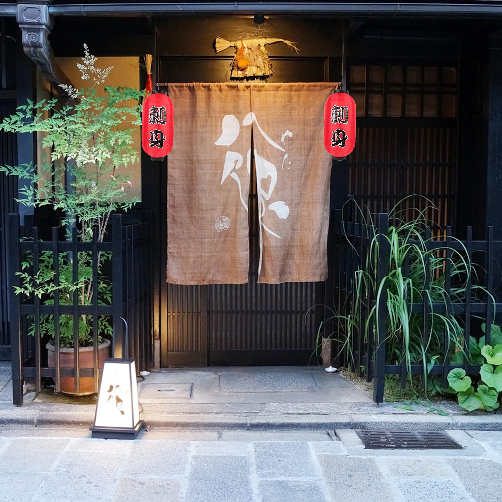 

2Pcs Waterproof Lanterns 10Inch Sushi Decor Japanese Theme Iron Plastic Home Bar Restaurant Party Desktop Decorations