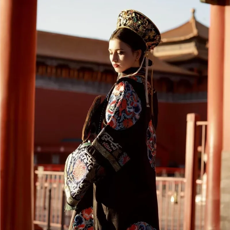 Hanfu women's ancient costume dress travel photography wear and black ancient-style clothing
