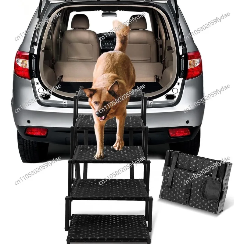 Adjustable Folding Aluminum Frame Pet Dog Ramp Convenient Car Stair Ladder