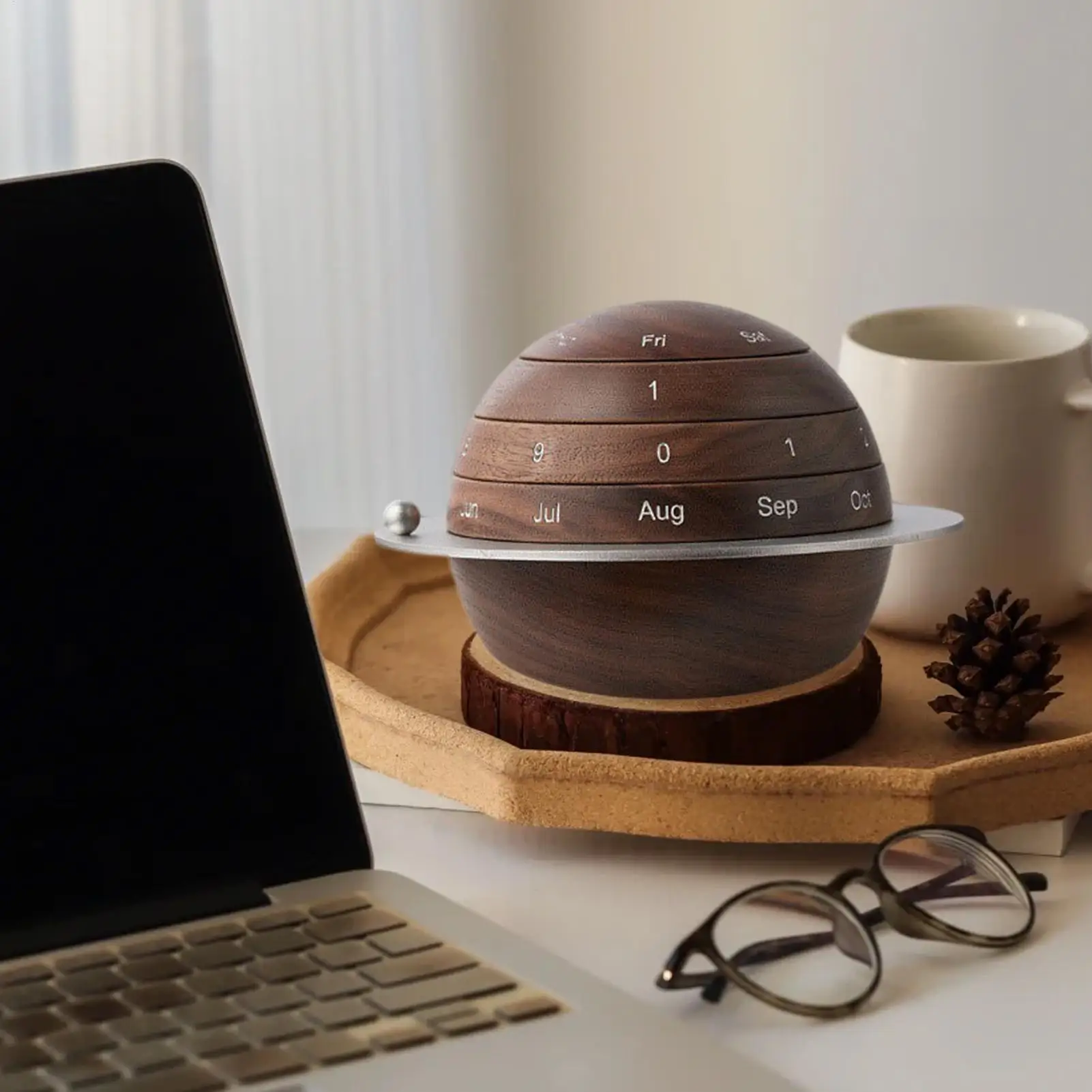 الإبداعية الأرض خشبية الروتاري التقويم اليومي العد التنازلي مكتب التقويم الدائم الحلي لسطح المكتب المنزلي #5