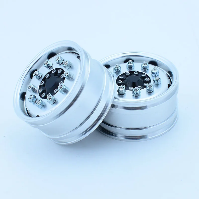 2pcs 1:14th Scale Metal Width 25mm Wheels Hub Rim for Tamiya RC Dump Truck SCANIA 770S R620 VOLVO BENZ Arocs MAN TGX LESU Car