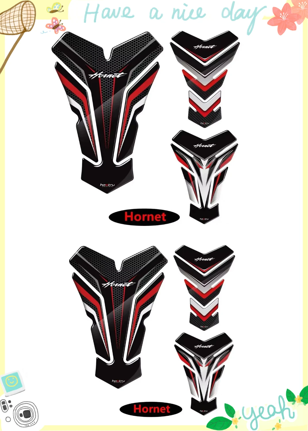 

Motorcycle Accessories For HONDA HORNET CB500 X F CB1000 CB1100 1300Tankpad Sticker 3D Tank Pad Stickers Oil Gas Protector Cover