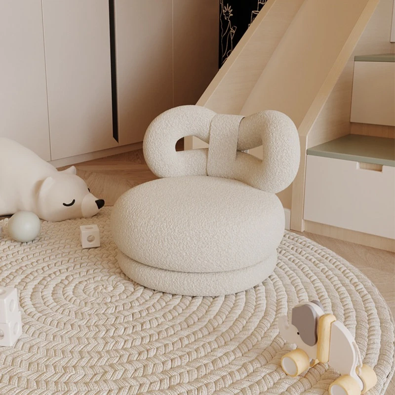 

bow backrest children's sofa Chair solid wood Rotating fashion design Single sofa comfortable home canapés living room furniture
