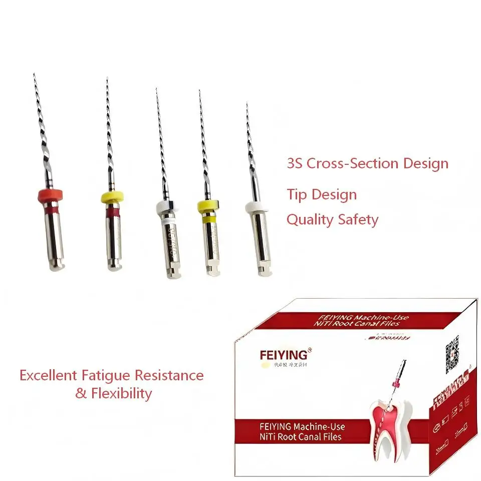 

5Packs NiTi Rotary Root Canal Files, Dental Endodontic Instruments for Root Canal Preparation