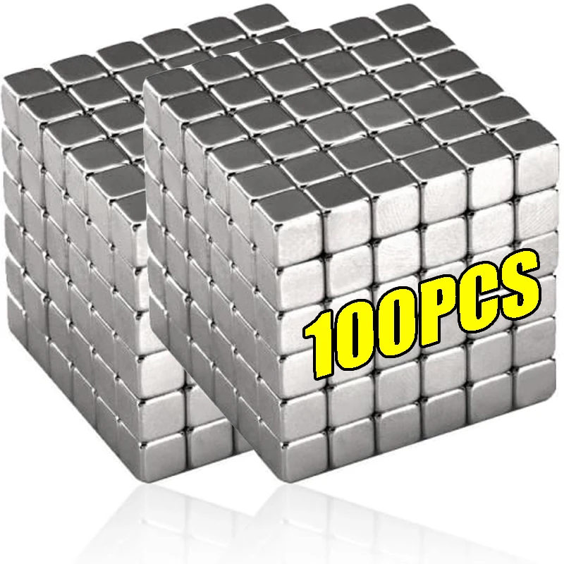 10/100pcs Strong Mini Magnets Cubes Neodymium Square Magnetic Block DIY Crafts for Fridge Whiteboard Samll School Office Magnet