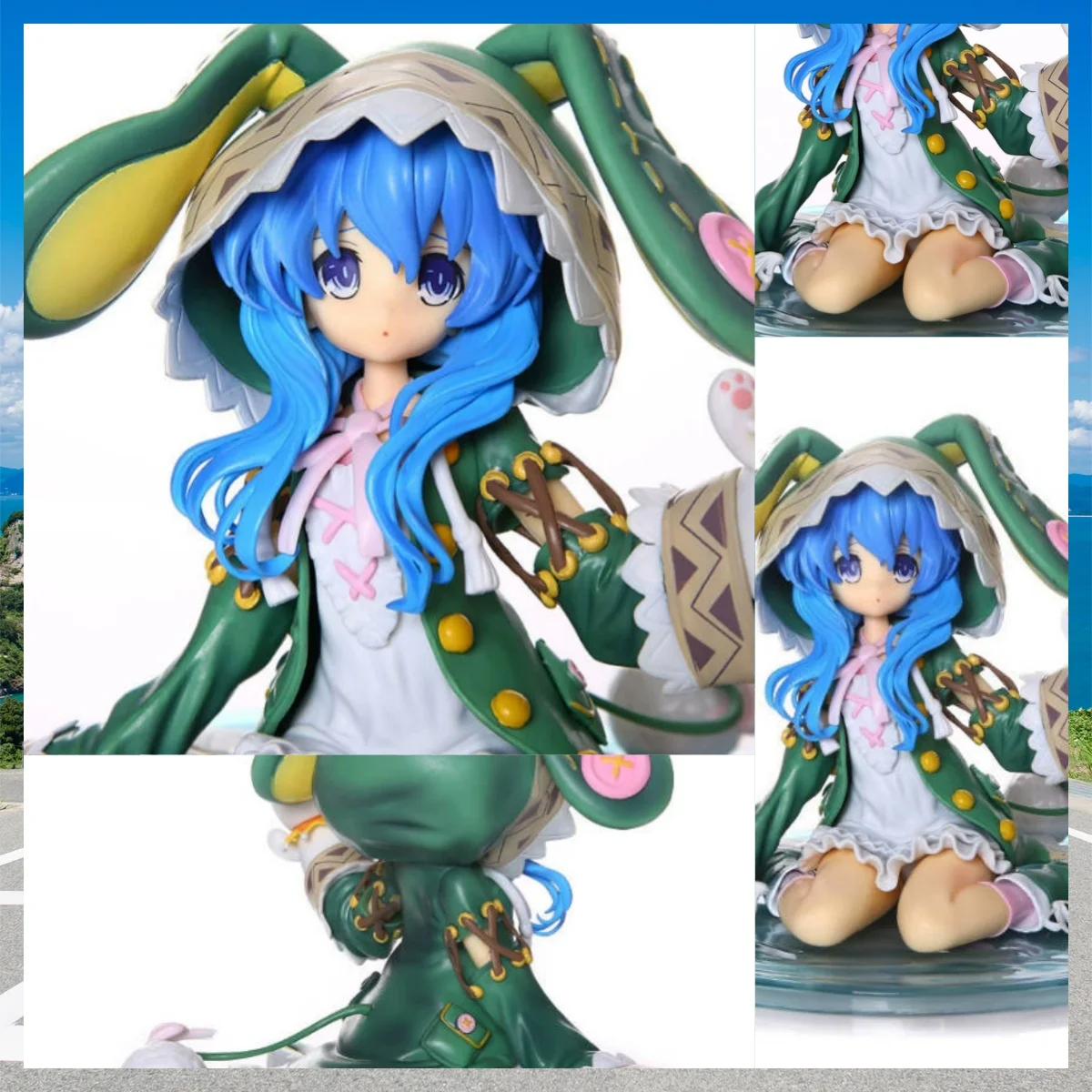 

High Quality Date A Live Anime Figure Himekawa Yoshino Model Doll Kneeling Green Rabbit Action Figure Collectible Toy Gifts