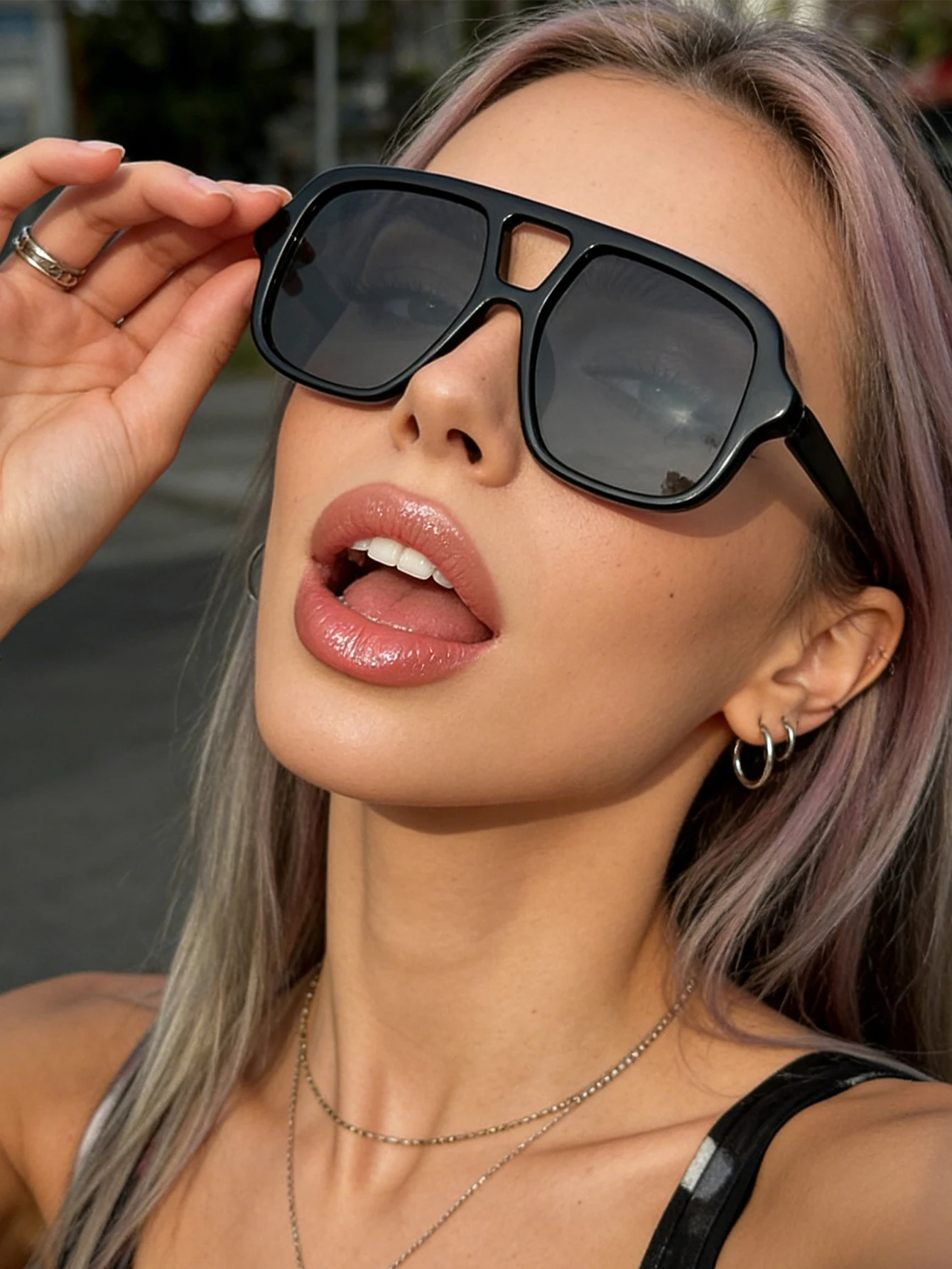 1 Stück Klassische Schwarze Aviator Retro-Sonnenbrille, Leichter Luxus, Hochwertig, UV-Schutz, für Tägliches Pendeln