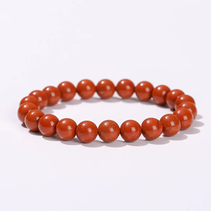 JD Natural Stone Genuine 5A Red Jasper Prayer Beaded Bracelets Women Men Rosary Meditation Bracelets Yoga Jewelry Gift Pulsera