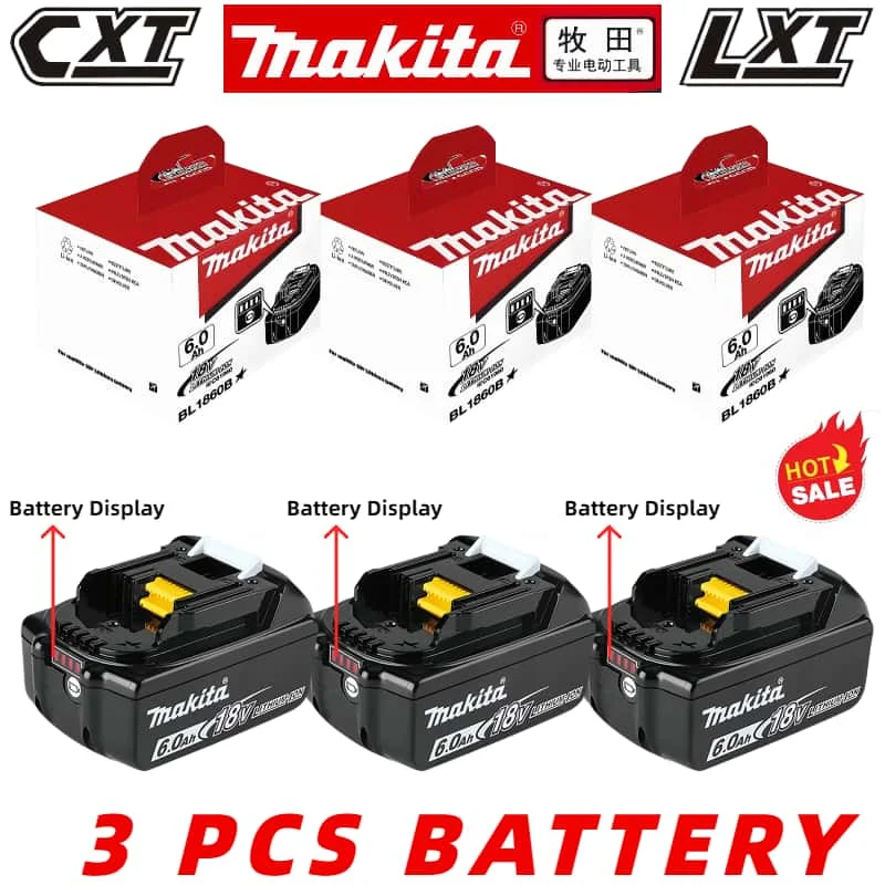 Makita18V Battery 6.0Ah for Makita DHP481,DHP 483,DTW285,DGA504 Drills,impact wrenches,Angle Grinders tools rechargeable Battery