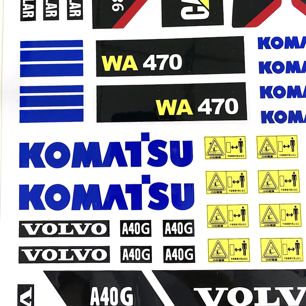 Sticker W470 980L A40G 1/14 Three-in-one Sticker Excavator Loader Construction Vehicle Decoration