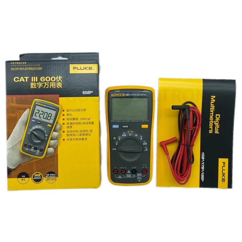 FLUKE 15B+17B+18B+12E+ Portable Digital Multimeter Auto Range DMM AC/DC/Diode/R/C Voltage Current Tester F15B+ F17B+ F18B+ F12E+