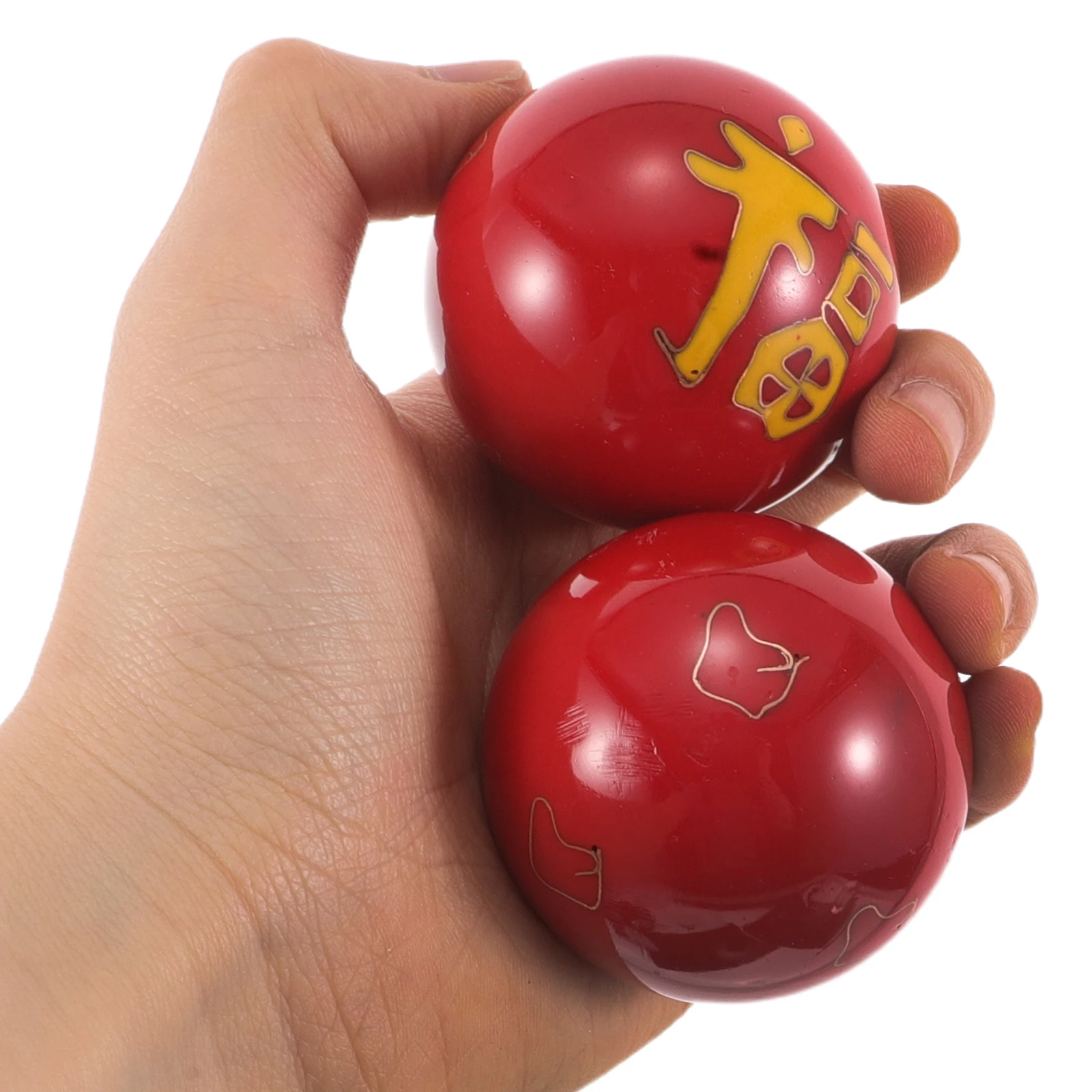 

Cloisonne Fitness Massage Balls Hand Exercise Elderly Grip Strengthener Portable Enamel Technique Present Packaging Classical