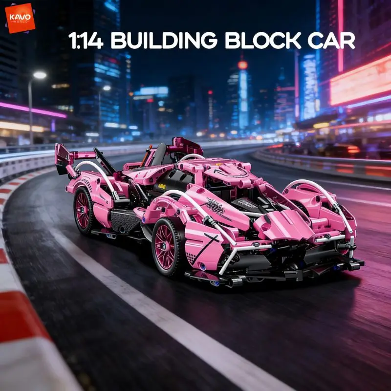 

Конструктор KAVOWORLD 1:14: Розовый суперкар-мечта, 981 деталь, модель автомобиля Technic с реалистичными деталями, увлекательная игрушка для подростков