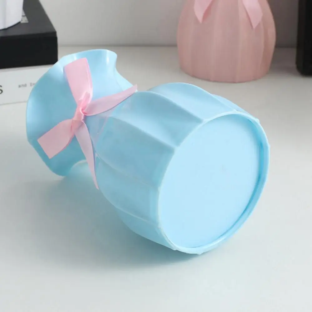 Plastic Plastic Colored Vase No Burr Macaron Color Handcrafted Flower Pot Break-resistant Potted Container Ornaments