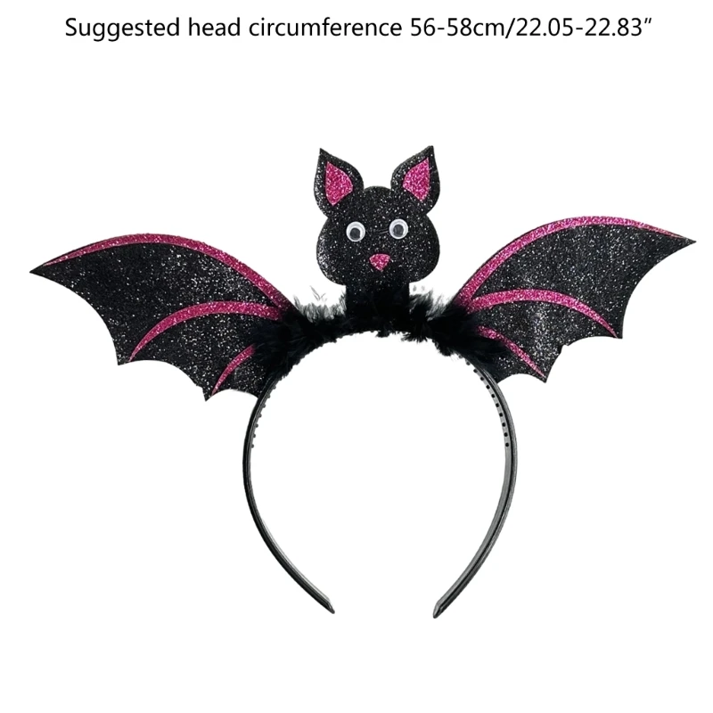 Adult Kids Cartoon Bat Wing Shape Headband Woman SPA Hair Hoop Makeup Halloween Taking Photos Christmas Party Headpiece