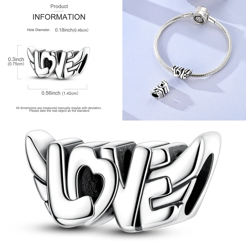 925 Sterling Silber Christlicher Engel-Kreuz-Charm-Perlen Schutzengel-Flügel Herz Glaube DIY Armband Halskette Geschenk für Frauen – Detail 21