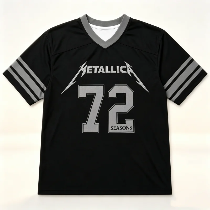 Metallica M72 Tour Fußballtrikot T-Shirt Sommer 3D-Druck Sporttraining Atmungsaktives Schnelltrocknendes Sweatshirt Familien-Kinder-T-Shirts