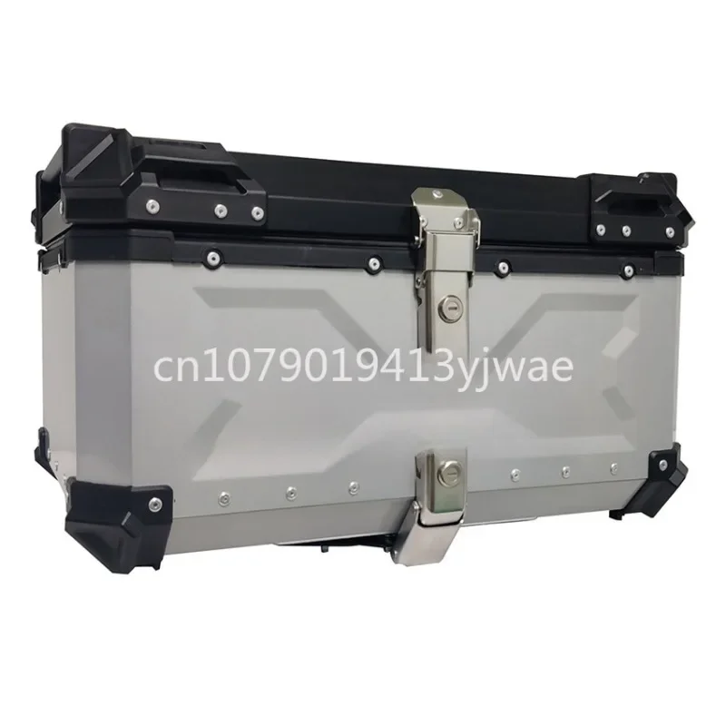 Motorcycle Rear Top Case Moto Luggage Storage Tail Box Waterproof Motorcycle Aluminum Trunk Key Lock Tool box 45L/55L/65L in sto