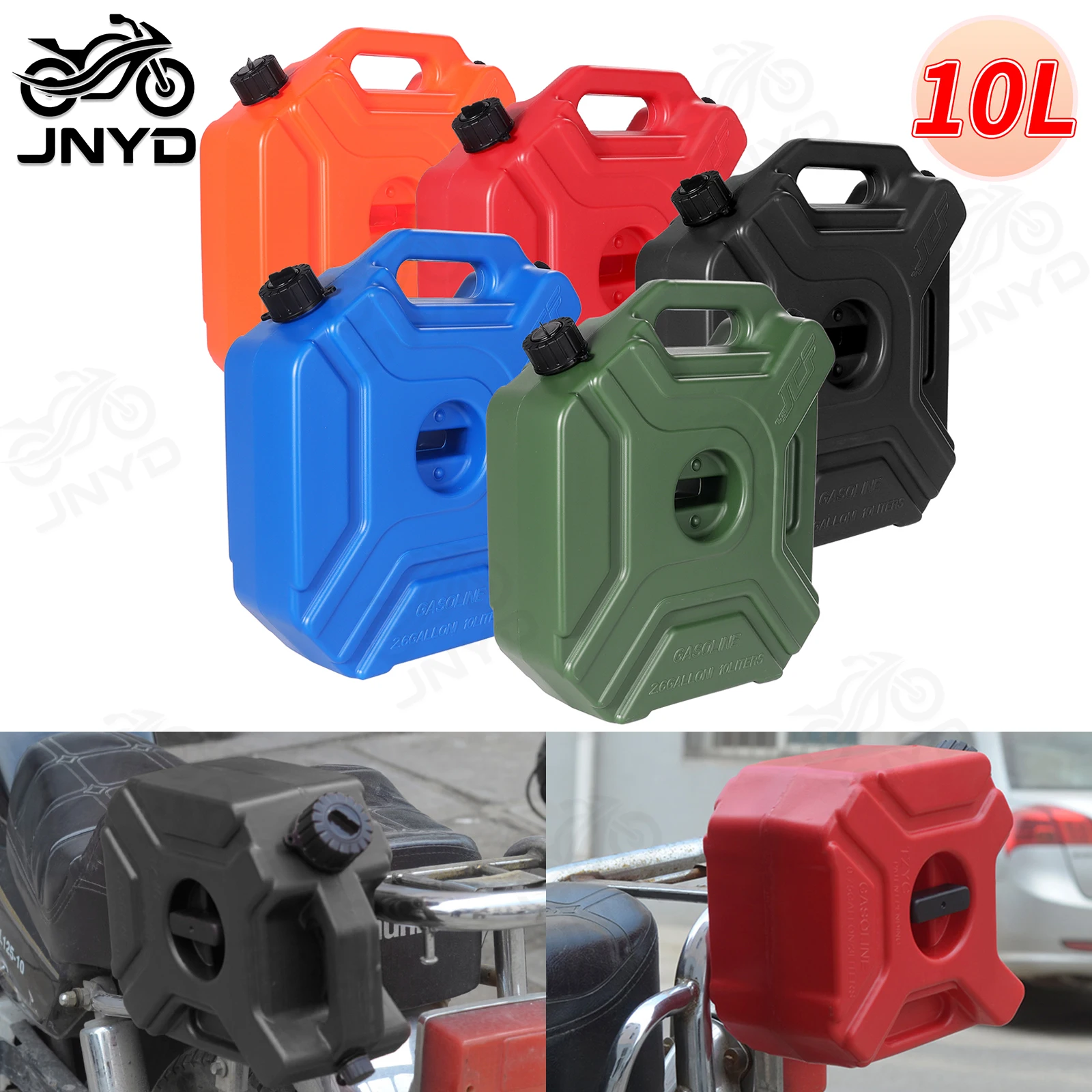 JNYD Motorcycle 10L Plastic Cans Gas Fuel Tank Emergency Backup SUV Motorbike Petrol Diesel Storage Gas Tank Safe Lock