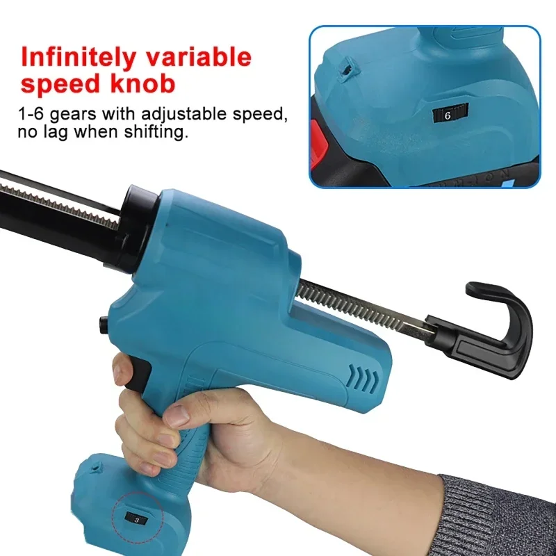 Pistola de calafetagem elétrica de 6 engrenagens para makita 21v bateria cimento vidro adesivo cola selante ferramenta sem fio pistola de cola de vidro