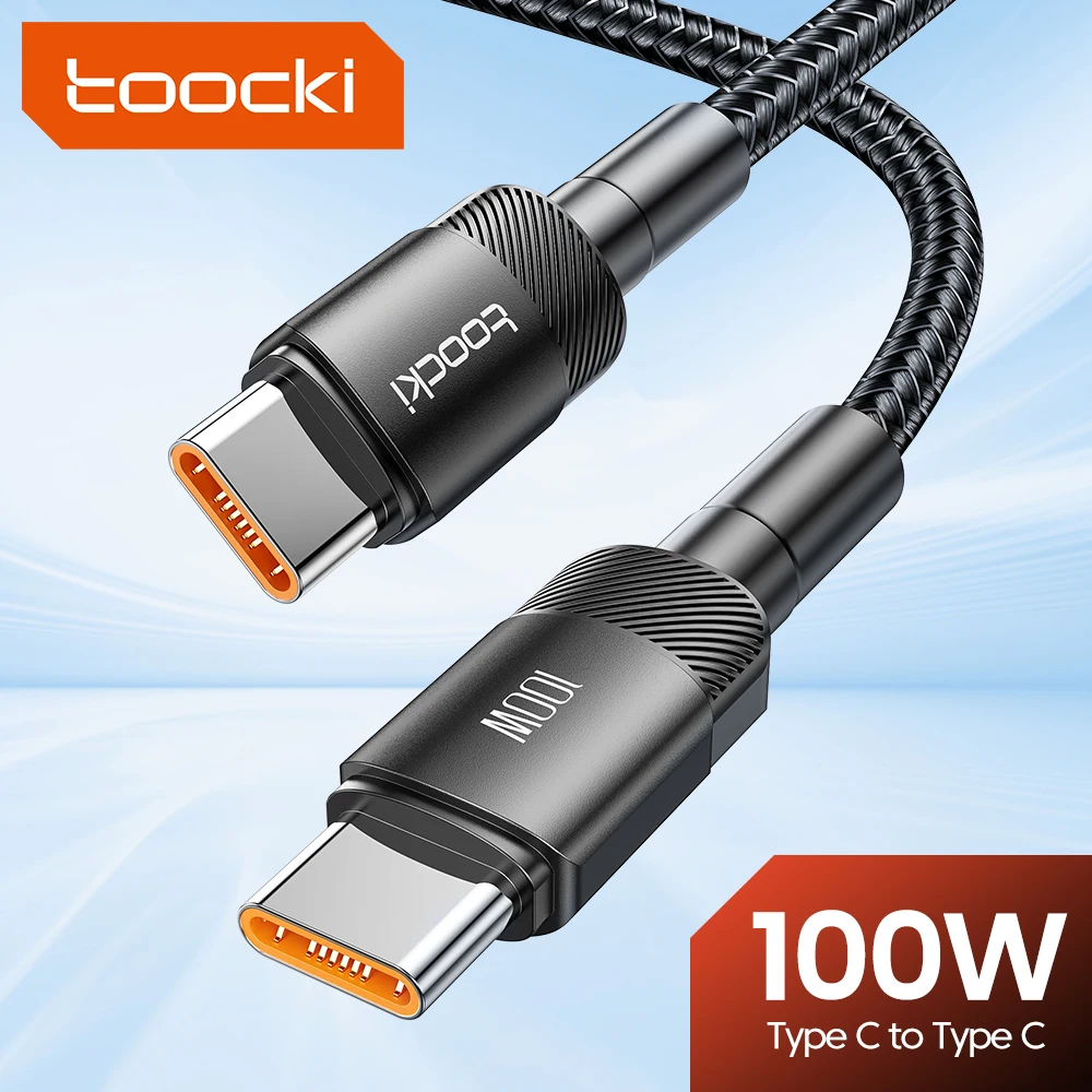 Toocki 100W Type C To Type C Cable USB C PD 5A Fast Charging Charger Cord for Xiaomi POCO F4 F3 Samsung Redmi Macbook 3M Cable