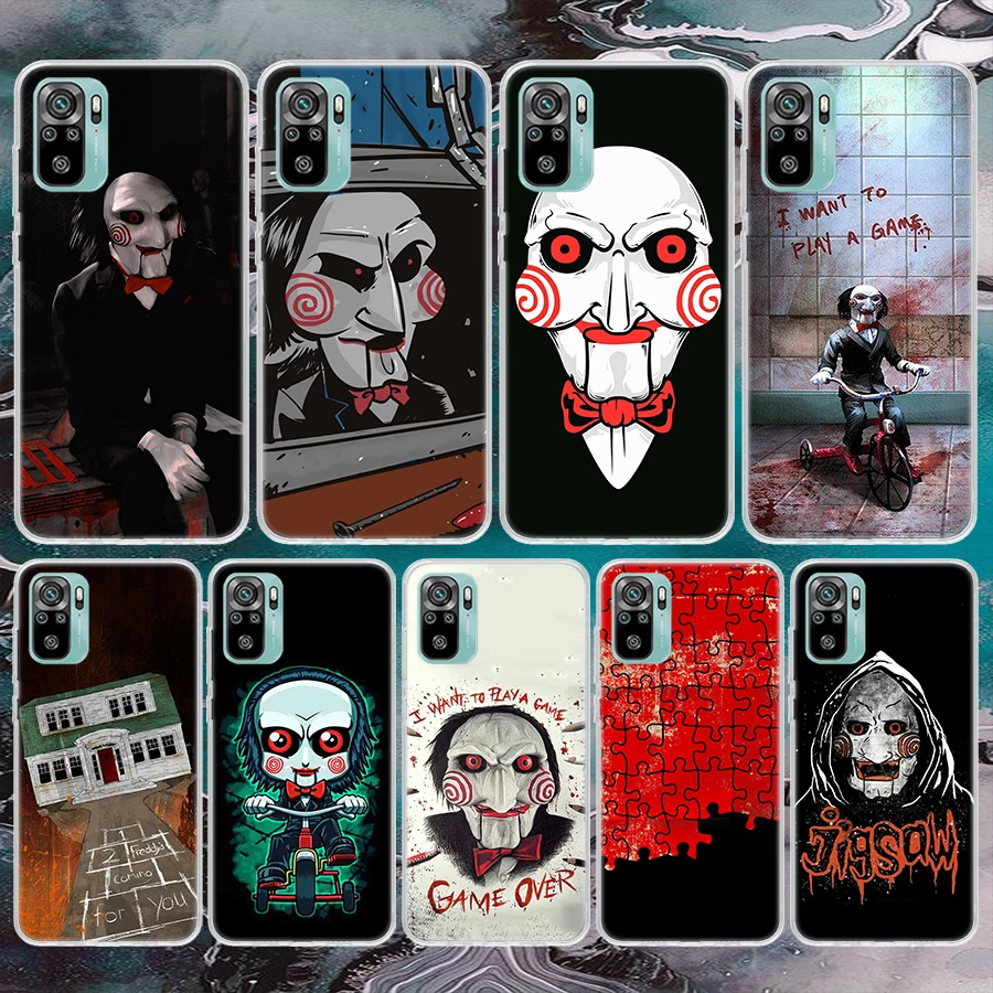 The Jigsaw Killer Horror Soft Phone Case For Xiaomi Redmi Note 12 12S 13 11 11S 10 Pro 10S 11T 9 9S 8T 8 11E Plus 7 Pattern Cove