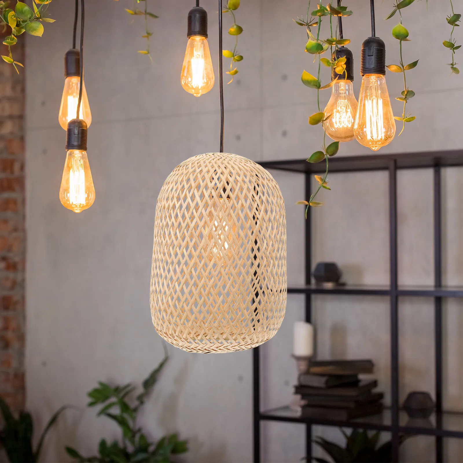 

Плетеный бамбуковый абажур для подвесного светильника в деревенском стиле, декоративный чехол для лампы, замена абажура для дома, отеля, ресторана