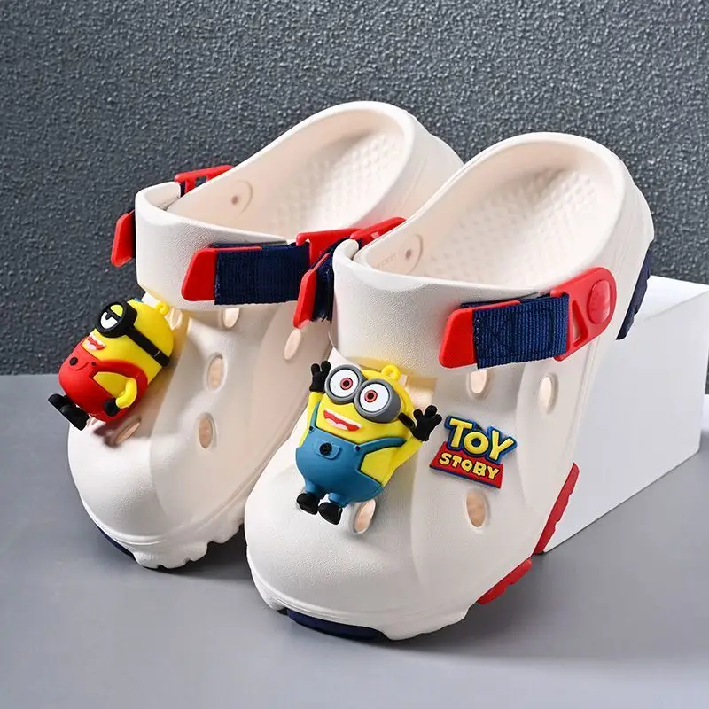 Children's shoes kids Boys New Minions Middle-Aged Young Children Yellow People 2024 Soft Soles Wear Girls' Slippers sandals