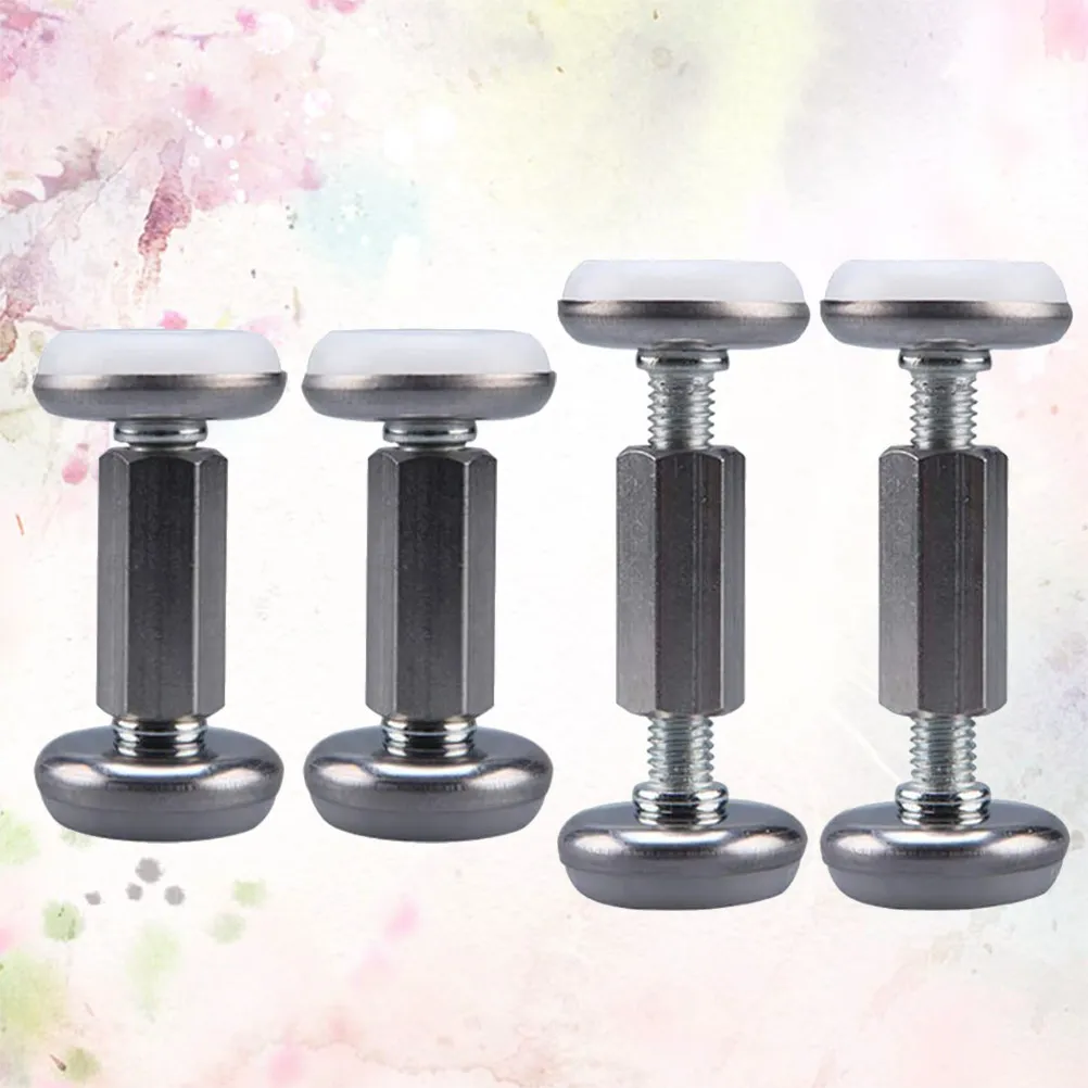 Adjustable Bed Stabilizers for Renters to Keep Bed Stable, 4 Pcs, Stainless Steel and Alloy, Silver, No-Drill Wall Supports