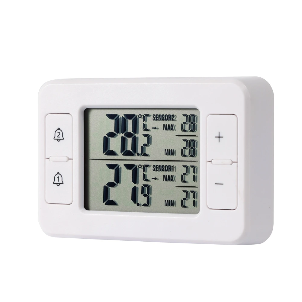 2in1 Wireless Electronic Thermometer High Accuracy Refrigerator Freezer Temperature Monitor Temperature Sensor Alarm -40℃~60℃