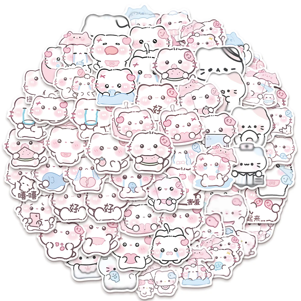 64 יחידות מדבקות משחק קיטן גשם DIY מזוודה סקייטבורד מחברת מתנה קישוט מדבקות עמידות במים