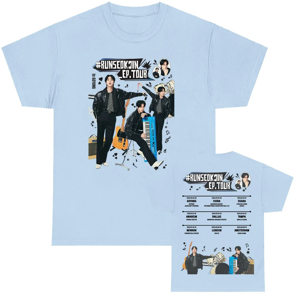 Jin RUNSEOKJIN EP TOUR 2025 Tshirts Korean Singer Graphic Print T-shirt Short Sleeve Cotton Summer T Shirt for Men/Women Clothes image 5