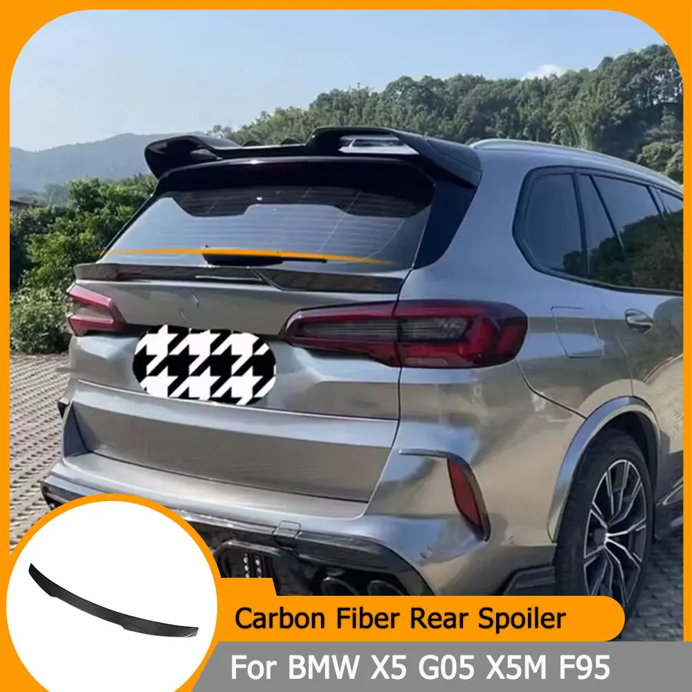 جناح سبويلر خلفي للسيارة BMW X5 G05 X5M F95 2020-2025 ألياف الكربون الخلفي الأوسط سبويلر الجناح الشفاه