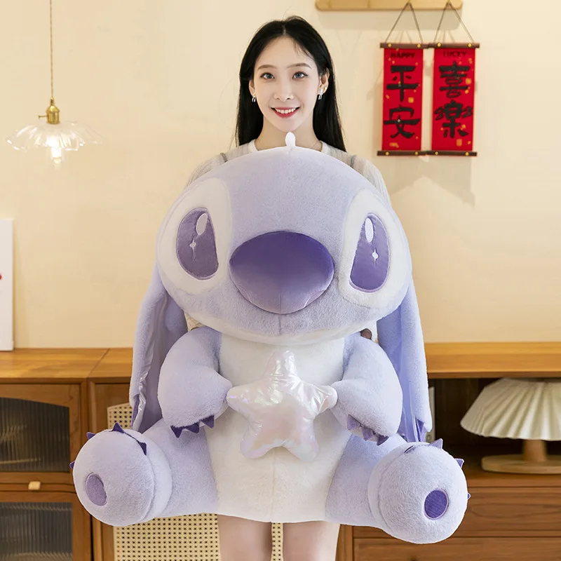 2025 Disney New Star Wish Stitch Interstellar Plush Toy Purple Stitch Doll Plush Room Decoration Pillow Girl Christmas Gift