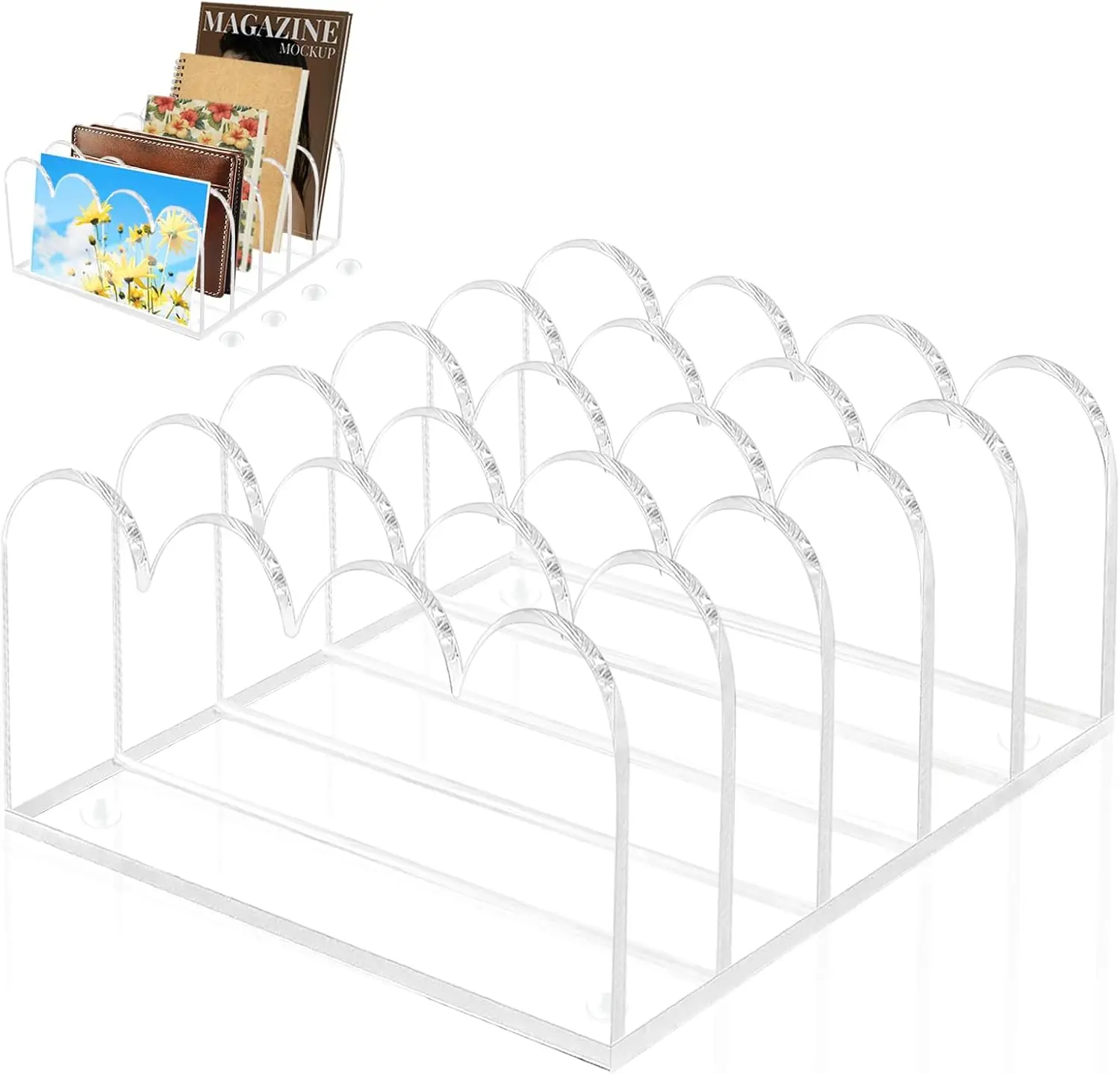 

Настольный органайзер из прозрачного акрила на 5 отделений для почты, документов и канцелярских принадлежностей – для дома и школы