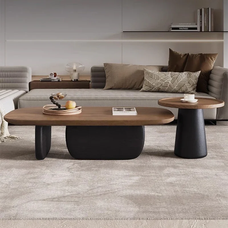 طاولة القهوة الخشبية wabi-sabi مصمم الإنترنت المشاهير المنزل الرجعية الجوز الأمريكي الحديثة غرفة المعيشة البسيطة