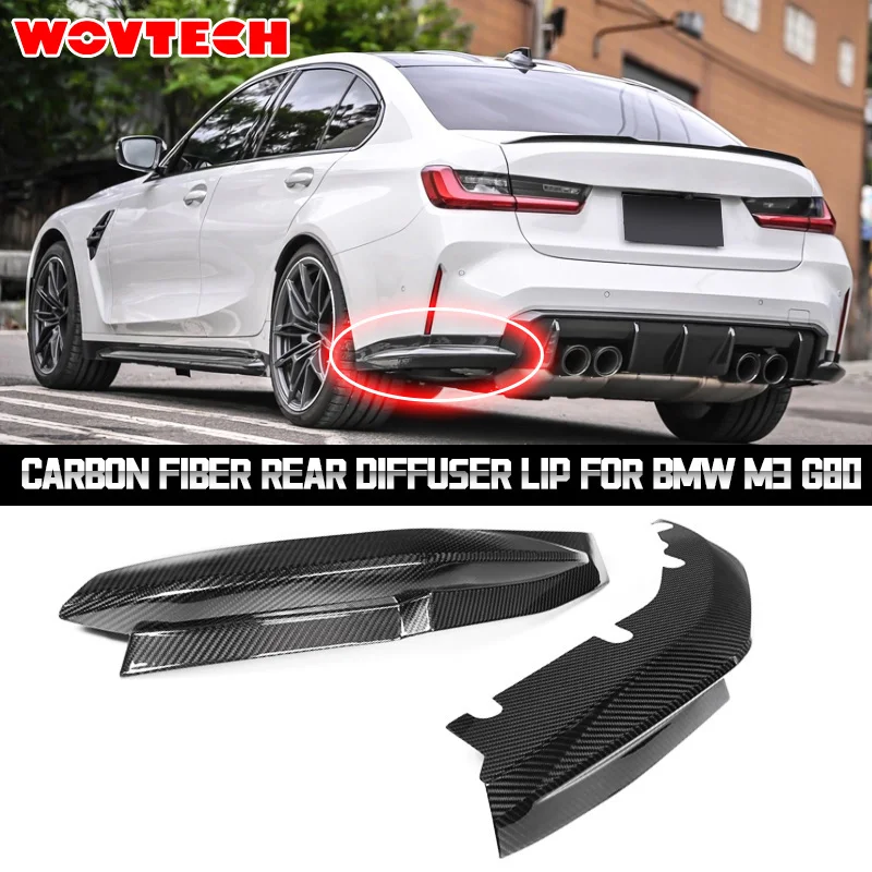 High Quality Dry Carbon Fiber Rear  Bumper Diffuser Lip  Side Aprons Corner Covers Trim for BMW M3 G80