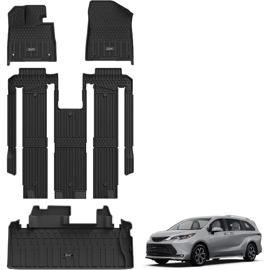 

Коврики для полаCargo Liner Fit Sienna 20212024 2025 для 7-местного LE XLE XSE Limited Not Fit 2025 Platinum TPE Custom Fit Floor Liner