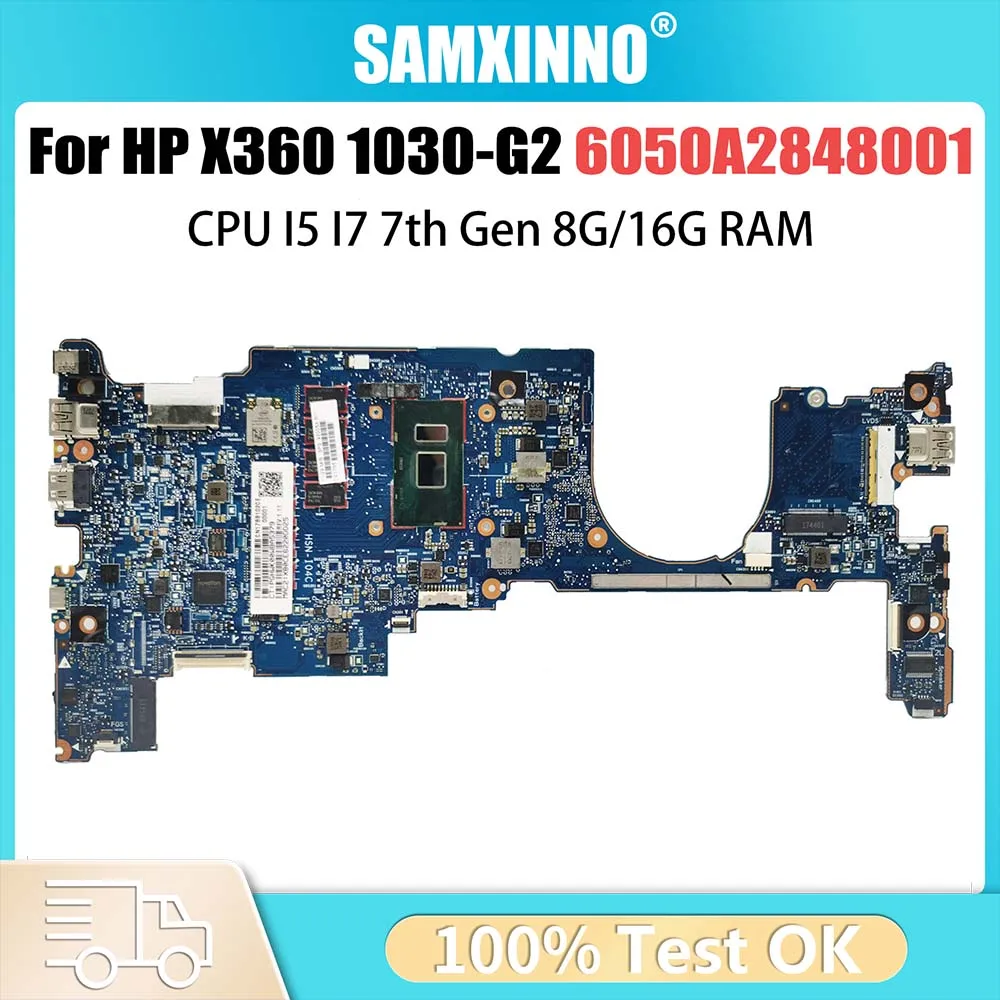 

Laptop Motherboard For HP X360 1030 G2 920053-601 Notebook Mainboard With I5 I7 7th CPU 8G 16G RAM Full Tested 6050A2848001