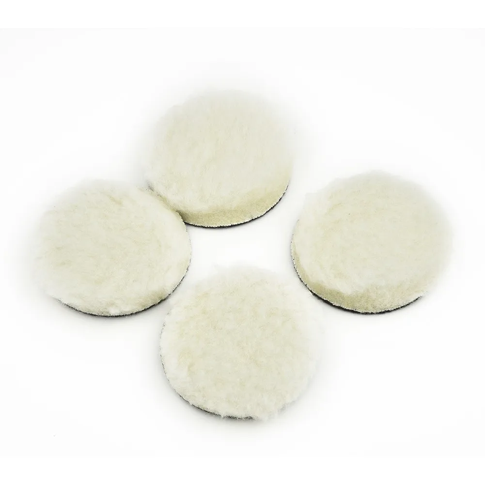 4pcs 3 Inch Car Polishing Disc Self-Adhesive Buffing Waxing Sponge Wool Wheel Polishing Pad For Car Polisher Drill Adapter