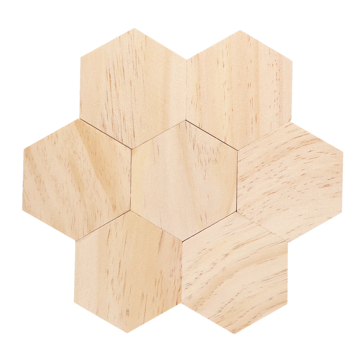 SUPVOX-Tranches hexagonales en bois, étiquettes de nom vierges, ornements en saillie pour fête, mariage, décoration de la maison, 9cm, 25 pièces