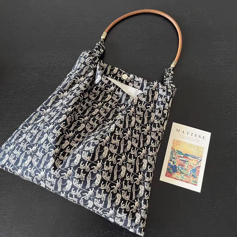 

Кожаная сумка через плечо в стиле ретро, женская сумка через плечо, маленькая леопардовая высокая хлопковая новинка, корейская летняя сумка с цветочным принтом