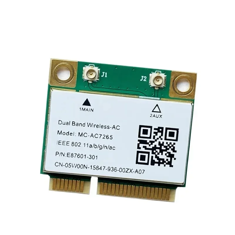 MC-AC8265 Intel Dual Band 1200Mbps Mini PCI-E WiFi Card com Bluetooth 4.2 para série 7265/8260