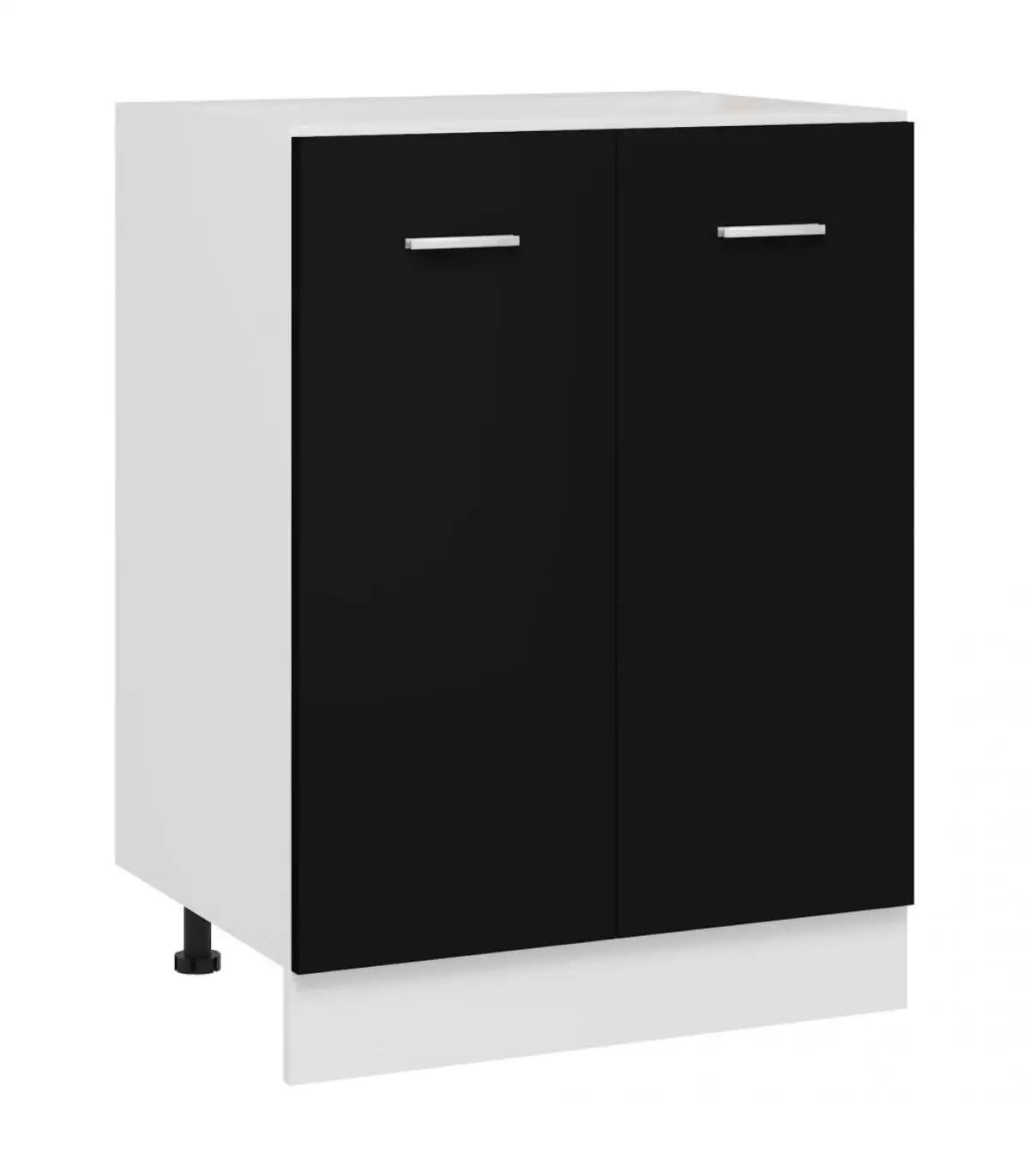 Kitchen cabinets lower kitchen cabinet black plywood 60x46x81,5 cm