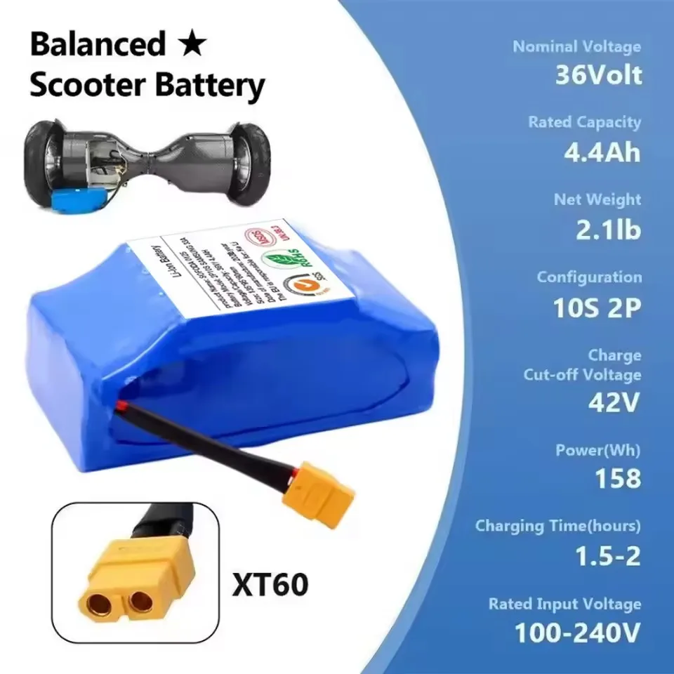 Image of Neues Upgrade 36V 4400mAh 10s2p Lithium-Akku, echt für elektrisches selbstausgleichendes Roller-HoverBoard-Einrad