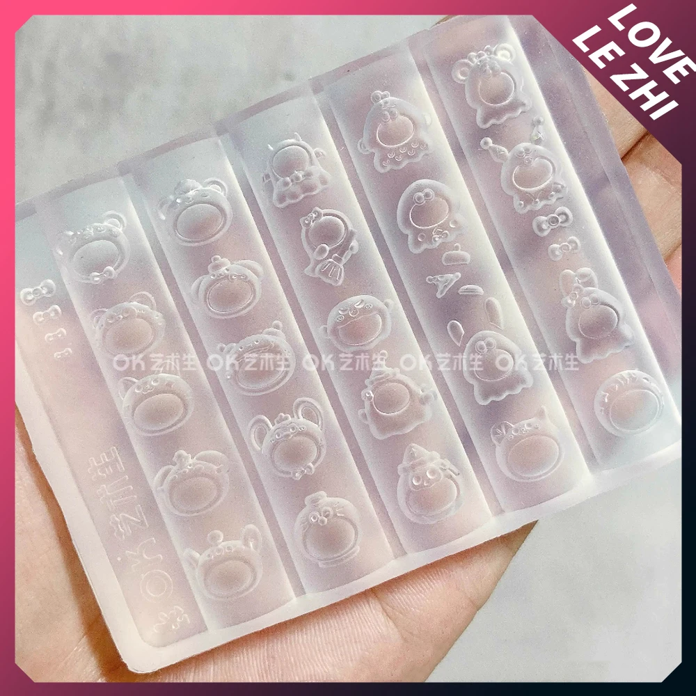 Divertimento creativo Cartoon Anime Copricapo Stampo per intaglio delle unghie in silicone Kawaii Kuromi My Melody Cinnamoroll Bowknot Stampo per nail art Decora