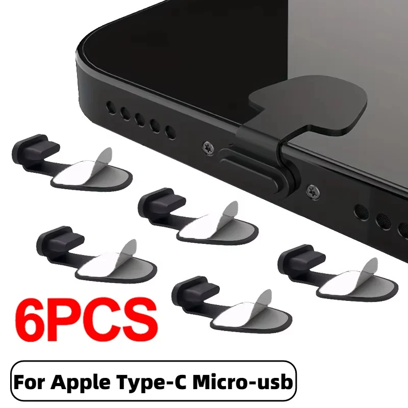 

2/4/6 шт. USB C силиконовые пылезащитные заглушки типа C для зарядного порта для iPhone 17 16 15 Pro Max Xiaomi Huawei с защитой от пыли