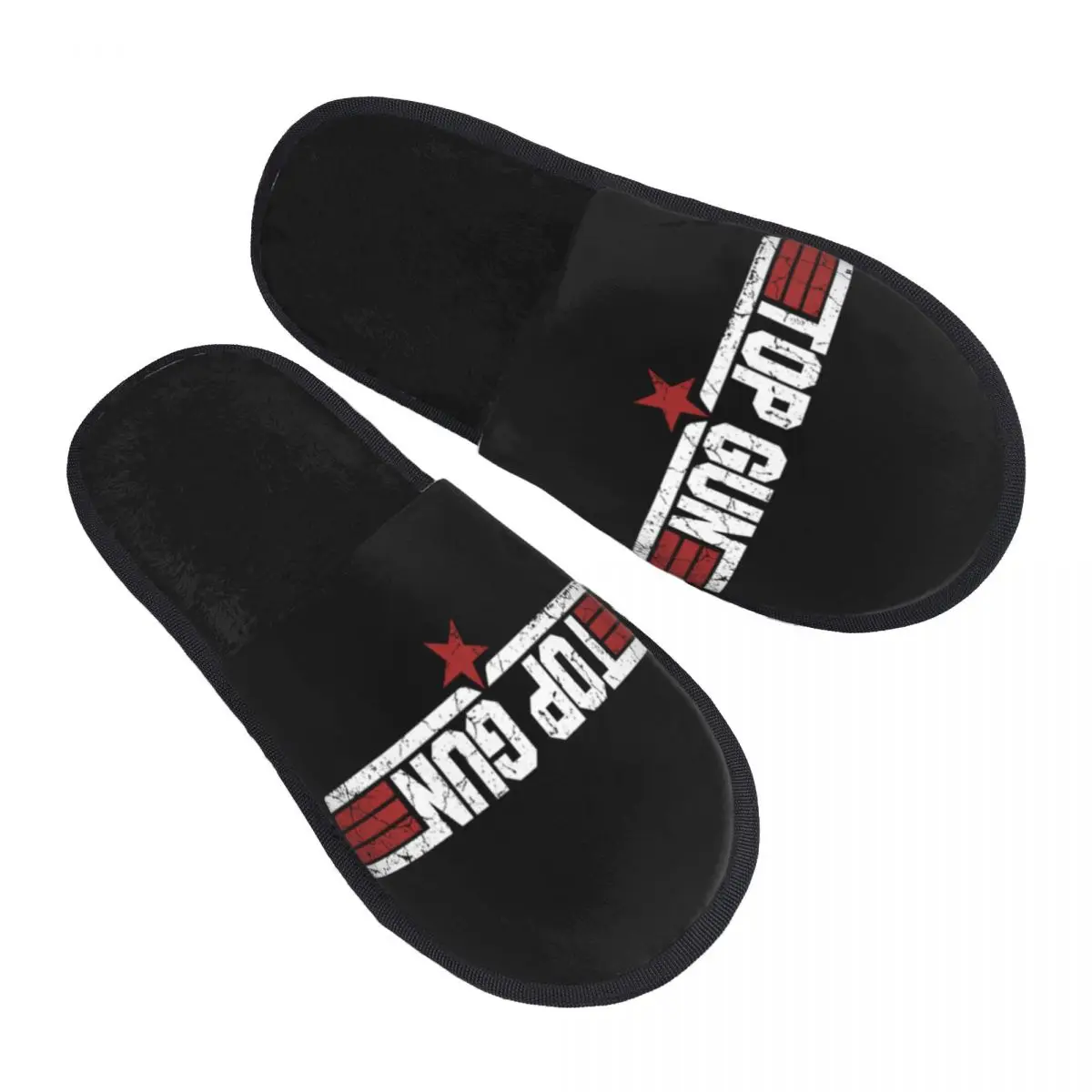 

Custom Vintage Top Gun Logo Soft Memory Foam House Slippers Women Film Maverick Comfy Warm Anti-Skid Slipper