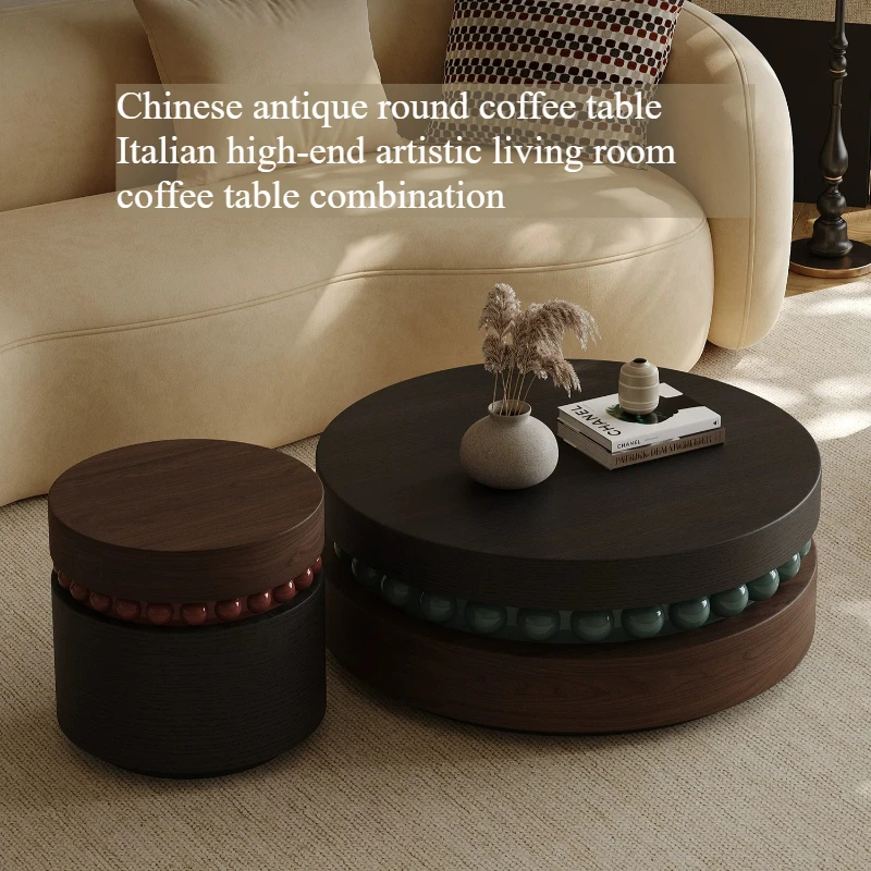 

Center Vintage Coffee Table Hallway Wood Round Art Coffee Table Home Black Stolik Kawowy Nowoczesny Living Room Furniture