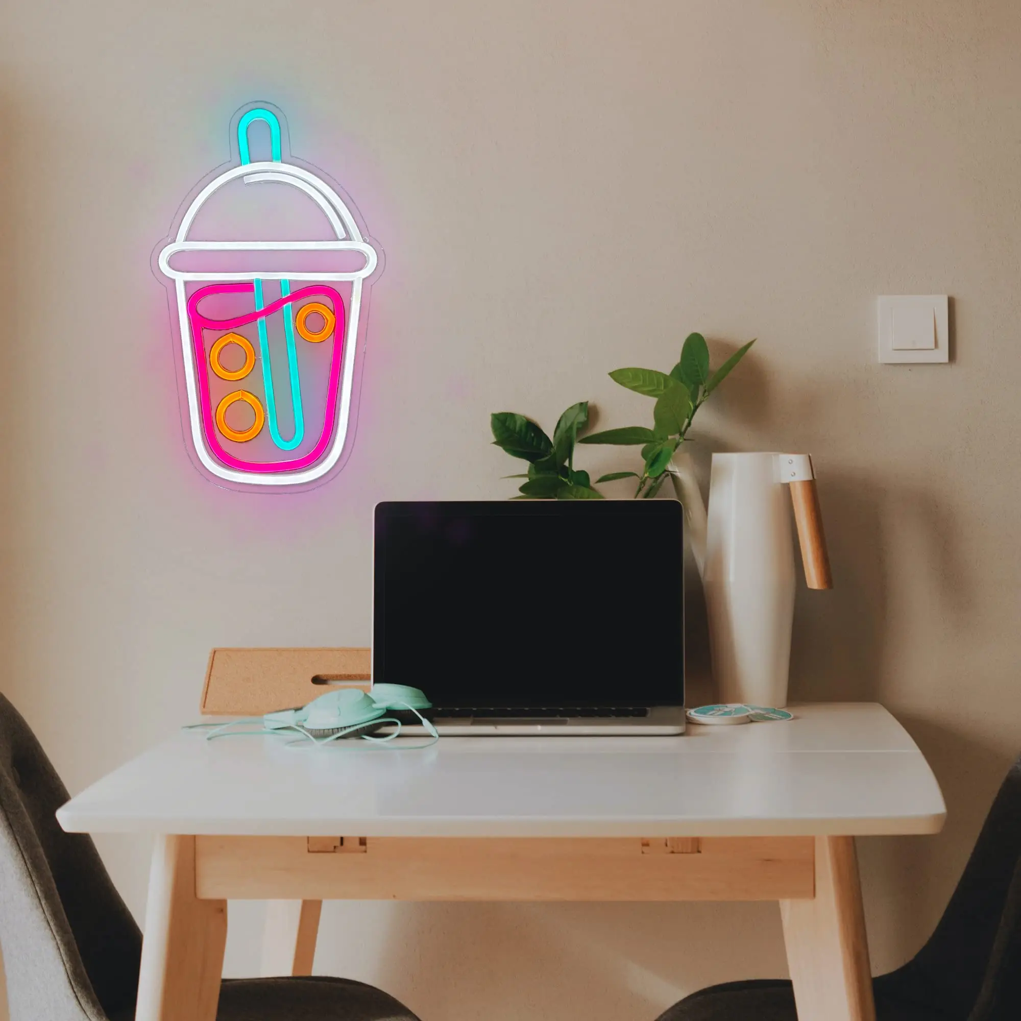 Imagem -04 - Luzes Led Neon Sign Boba Milk Tea Shop Decoração do Quarto da Despensa Wall Hanging Light For Cafe Restaurant